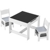 image:imageVEVOR Kids Table and Chair Set 3 in 1 Wooden Kids Table with Storage Drawer Toddler Activity Play Desk with 2 in 1 Detachable Tabletop Children Table for Art Eating Reading Learning GrayGray  White