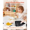 image:imageVEVOR Kids Table and Chair Set 3 in 1 Wooden Kids Table with Storage Drawer Toddler Activity Play Desk with 2 in 1 Detachable Tabletop Children Table for Art Eating Reading Learning GrayGray  White