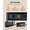 image:imageVEVOR Kitchen Bakers Rack with Power Outlets 236 x 157 x 551 Inch Microwave Stand with Builtin Power Strip amp 46 Ft Cord 8 SShaped Hooks for Dish Storage Spice Jars Coffee Bar Organization236 x 157 x 551