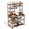 image:imageVEVOR Kitchen Bakers Rack with Power Outlets 236 x 157 x 551 Inch Microwave Stand with Builtin Power Strip amp 46 Ft Cord 8 SShaped Hooks for Dish Storage Spice Jars Coffee Bar Organization354 x 157 x 709