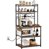 image:imageVEVOR Kitchen Bakers Rack with Power Outlets 236 x 157 x 551 Inch Microwave Stand with Builtin Power Strip amp 46 Ft Cord 8 SShaped Hooks for Dish Storage Spice Jars Coffee Bar Organization315 x 157 x 637