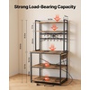 image:imageVEVOR Kitchen Bakers Rack with Power Outlets 236 x 157 x 551 Inch Microwave Stand with Builtin Power Strip amp 46 Ft Cord 8 SShaped Hooks for Dish Storage Spice Jars Coffee Bar Organization315 x 157 x 637