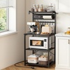 image:imageVEVOR Kitchen Bakers Rack with Power Outlets 236 x 157 x 551 Inch Microwave Stand with Builtin Power Strip amp 46 Ft Cord 8 SShaped Hooks for Dish Storage Spice Jars Coffee Bar Organization236 x 157 x 551