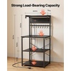 image:imageVEVOR Kitchen Bakers Rack with Power Outlets 236 x 157 x 551 Inch Microwave Stand with Builtin Power Strip amp 46 Ft Cord 8 SShaped Hooks for Dish Storage Spice Jars Coffee Bar Organization236 x 157 x 551