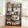 image:imageVEVOR Kitchen Bakers Rack with Power Outlets 236 x 157 x 551 Inch Microwave Stand with Builtin Power Strip amp 46 Ft Cord 8 SShaped Hooks for Dish Storage Spice Jars Coffee Bar Organization354 x 157 x 709