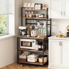 image:imageVEVOR Kitchen Bakers Rack with Power Outlets 236 x 157 x 551 Inch Microwave Stand with Builtin Power Strip amp 46 Ft Cord 8 SShaped Hooks for Dish Storage Spice Jars Coffee Bar Organization315 x 157 x 637