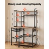image:imageVEVOR Kitchen Bakers Rack with Power Outlets 236 x 157 x 551 Inch Microwave Stand with Builtin Power Strip amp 46 Ft Cord 8 SShaped Hooks for Dish Storage Spice Jars Coffee Bar Organization354 x 157 x 709