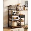 image:imageVEVOR Kitchen Bakers Rack with Power Outlets 236 x 157 x 551 Inch Microwave Stand with Builtin Power Strip amp 46 Ft Cord 8 SShaped Hooks for Dish Storage Spice Jars Coffee Bar Organization315 x 157 x 551