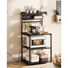 image:imageVEVOR Kitchen Bakers Rack with Power Outlets 236 x 157 x 551 Inch Microwave Stand with Builtin Power Strip amp 46 Ft Cord 8 SShaped Hooks for Dish Storage Spice Jars Coffee Bar Organization236 x 157 x 551