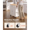 image:imageVEVOR Kitchen Island Cart with Storage 4228 in Wide Mobile Rolling Storage Island on Swivel Wheels with Drawer Storage Cabinet Drop Leaf Spice Rack Table for Home Dining Room White313WWhite