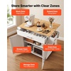 image:imageVEVOR Kitchen Island Cart with Storage 4228 in Wide Mobile Rolling Storage Island on Swivel Wheels with Drawer Storage Cabinet Drop Leaf Spice Rack Table for Home Dining Room White4228W dropleafWhite