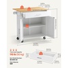 image:imageVEVOR Kitchen Island Cart with Storage 4228 in Wide Mobile Rolling Storage Island on Swivel Wheels with Drawer Storage Cabinet Drop Leaf Spice Rack Table for Home Dining Room White4228W dropleafWhite