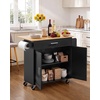 image:imageVEVOR Kitchen Island Cart with Storage 4228 in Wide Mobile Rolling Storage Island on Swivel Wheels with Drawer Storage Cabinet Drop Leaf Spice Rack Table for Home Dining Room White4228W dropleafBlack
