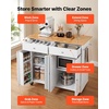 image:imageVEVOR Kitchen Island Cart with Storage 4228 in Wide Mobile Rolling Storage Island on Swivel Wheels with Drawer Storage Cabinet Drop Leaf Spice Rack Table for Home Dining Room White4764W dropleaf