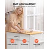image:imageVEVOR Kitchen Island Cart with Storage 4228 in Wide Mobile Rolling Storage Island on Swivel Wheels with Drawer Storage Cabinet Drop Leaf Spice Rack Table for Home Dining Room White313WWhite