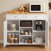 image:imageVEVOR Kitchen Island Cart with Storage 4228 in Wide Mobile Rolling Storage Island on Swivel Wheels with Drawer Storage Cabinet Drop Leaf Spice Rack Table for Home Dining Room White4567W dropleaf