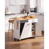 image:imageVEVOR Kitchen Island Cart with Storage 4228 in Wide Mobile Rolling Storage Island on Swivel Wheels with Drawer Storage Cabinet Drop Leaf Spice Rack Table for Home Dining Room White4606W dropleaf