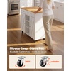image:imageVEVOR Kitchen Island Cart with Storage 4228 in Wide Mobile Rolling Storage Island on Swivel Wheels with Drawer Storage Cabinet Drop Leaf Spice Rack Table for Home Dining Room White4567W dropleaf