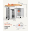 image:imageVEVOR Kitchen Island Cart with Storage 4228 in Wide Mobile Rolling Storage Island on Swivel Wheels with Drawer Storage Cabinet Drop Leaf Spice Rack Table for Home Dining Room White4236W