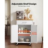 image:imageVEVOR Kitchen Island Cart with Storage 4228 in Wide Mobile Rolling Storage Island on Swivel Wheels with Drawer Storage Cabinet Drop Leaf Spice Rack Table for Home Dining Room White2484W
