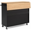 image:imageVEVOR Kitchen Island Cart with Storage 4228 in Wide Mobile Rolling Storage Island on Swivel Wheels with Drawer Storage Cabinet Drop Leaf Spice Rack Table for Home Dining Room White424 W dropleaf