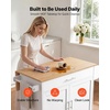 image:imageVEVOR Kitchen Island Cart with Storage 4228 in Wide Mobile Rolling Storage Island on Swivel Wheels with Drawer Storage Cabinet Drop Leaf Spice Rack Table for Home Dining Room White4228W dropleafWhite