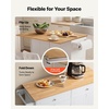 image:imageVEVOR Kitchen Island Cart with Storage 4228 in Wide Mobile Rolling Storage Island on Swivel Wheels with Drawer Storage Cabinet Drop Leaf Spice Rack Table for Home Dining Room White4764W dropleaf