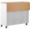 image:imageVEVOR Kitchen Island Cart with Storage 4228 in Wide Mobile Rolling Storage Island on Swivel Wheels with Drawer Storage Cabinet Drop Leaf Spice Rack Table for Home Dining Room White4567W dropleaf