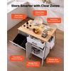 image:imageVEVOR Kitchen Island Cart with Storage 4228 in Wide Mobile Rolling Storage Island on Swivel Wheels with Drawer Storage Cabinet Drop Leaf Spice Rack Table for Home Dining Room White4606W dropleaf