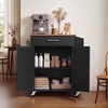 image:imageVEVOR Kitchen Island Cart with Storage 4228 in Wide Mobile Rolling Storage Island on Swivel Wheels with Drawer Storage Cabinet Drop Leaf Spice Rack Table for Home Dining Room White313WBlack