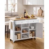 image:imageVEVOR Kitchen Island Cart with Storage 4228 in Wide Mobile Rolling Storage Island on Swivel Wheels with Drawer Storage Cabinet Drop Leaf Spice Rack Table for Home Dining Room White4567W dropleaf