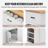 image:imageVEVOR Kitchen Island Cart with Storage 4228 in Wide Mobile Rolling Storage Island on Swivel Wheels with Drawer Storage Cabinet Drop Leaf Spice Rack Table for Home Dining Room White46W