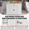 image:imageVEVOR Kitchen Island Cart with Storage 4228 in Wide Mobile Rolling Storage Island on Swivel Wheels with Drawer Storage Cabinet Drop Leaf Spice Rack Table for Home Dining Room White46W