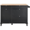 image:imageVEVOR Kitchen Island Cart with Storage 4228 in Wide Mobile Rolling Storage Island on Swivel Wheels with Drawer Storage Cabinet Drop Leaf Spice Rack Table for Home Dining Room White50W dropleaf