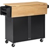 image:imageVEVOR Kitchen Island Cart with Storage 4228 in Wide Mobile Rolling Storage Island on Swivel Wheels with Drawer Storage Cabinet Drop Leaf Spice Rack Table for Home Dining Room White4228W dropleafBlack