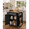 image:imageVEVOR Kitchen Island Cart with Storage 4228 in Wide Mobile Rolling Storage Island on Swivel Wheels with Drawer Storage Cabinet Drop Leaf Spice Rack Table for Home Dining Room White313WBlack