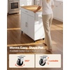 image:imageVEVOR Kitchen Island Cart with Storage 4228 in Wide Mobile Rolling Storage Island on Swivel Wheels with Drawer Storage Cabinet Drop Leaf Spice Rack Table for Home Dining Room White4228W dropleafWhite