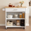 image:imageVEVOR Kitchen Island Cart with Storage 4228 in Wide Mobile Rolling Storage Island on Swivel Wheels with Drawer Storage Cabinet Drop Leaf Spice Rack Table for Home Dining Room White4228W dropleafWhite