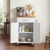 image:imageVEVOR Kitchen Island Cart with Storage 4228 in Wide Mobile Rolling Storage Island on Swivel Wheels with Drawer Storage Cabinet Drop Leaf Spice Rack Table for Home Dining Room White2484W