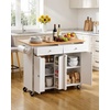 image:imageVEVOR Kitchen Island Cart with Storage 4228 in Wide Mobile Rolling Storage Island on Swivel Wheels with Drawer Storage Cabinet Drop Leaf Spice Rack Table for Home Dining Room White4236W