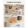 image:imageVEVOR Kitchen Island Cart with Storage 4228 in Wide Mobile Rolling Storage Island on Swivel Wheels with Drawer Storage Cabinet Drop Leaf Spice Rack Table for Home Dining Room White4567W dropleaf