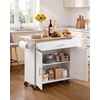 image:imageVEVOR Kitchen Island Cart with Storage 4228 in Wide Mobile Rolling Storage Island on Swivel Wheels with Drawer Storage Cabinet Drop Leaf Spice Rack Table for Home Dining Room White4228W dropleafWhite