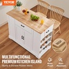 image:imageVEVOR Kitchen Island Cart with Storage 4228 in Wide Mobile Rolling Storage Island on Swivel Wheels with Drawer Storage Cabinet Drop Leaf Spice Rack Table for Home Dining Room White46W