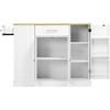 image:imageVEVOR Kitchen Island Cart with Storage 4228 in Wide Mobile Rolling Storage Island on Swivel Wheels with Drawer Storage Cabinet Drop Leaf Spice Rack Table for Home Dining Room White4236W