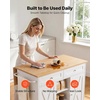 image:imageVEVOR Kitchen Island Cart with Storage 4228 in Wide Mobile Rolling Storage Island on Swivel Wheels with Drawer Storage Cabinet Drop Leaf Spice Rack Table for Home Dining Room White4567W dropleaf