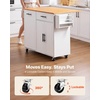 image:imageVEVOR Kitchen Island Cart with Storage 4228 in Wide Mobile Rolling Storage Island on Swivel Wheels with Drawer Storage Cabinet Drop Leaf Spice Rack Table for Home Dining Room White4606W dropleaf