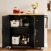 image:imageVEVOR Kitchen Island Cart with Storage 4228 in Wide Mobile Rolling Storage Island on Swivel Wheels with Drawer Storage Cabinet Drop Leaf Spice Rack Table for Home Dining Room White424 W dropleaf
