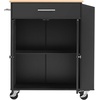 image:imageVEVOR Kitchen Island Cart with Storage 4228 in Wide Mobile Rolling Storage Island on Swivel Wheels with Drawer Storage Cabinet Drop Leaf Spice Rack Table for Home Dining Room White313WBlack