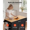 image:imageVEVOR Kitchen Island Cart with Storage 4228 in Wide Mobile Rolling Storage Island on Swivel Wheels with Drawer Storage Cabinet Drop Leaf Spice Rack Table for Home Dining Room White4228W dropleafBlack