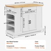 image:imageVEVOR Kitchen Island Cart with Storage 4228 in Wide Mobile Rolling Storage Island on Swivel Wheels with Drawer Storage Cabinet Drop Leaf Spice Rack Table for Home Dining Room White46W